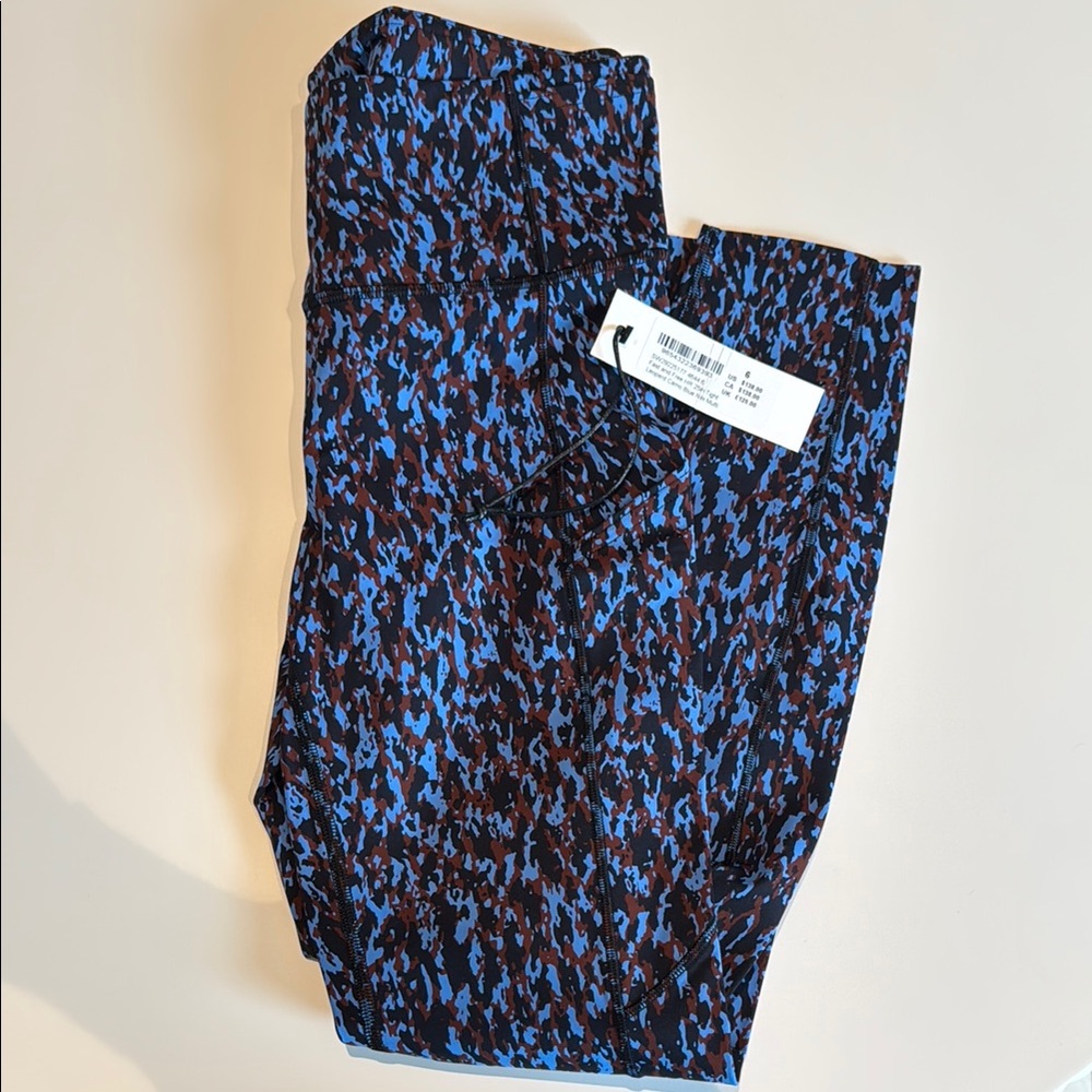 Soulcycle x lululemon athletica Blue and Black Patterned Leggings